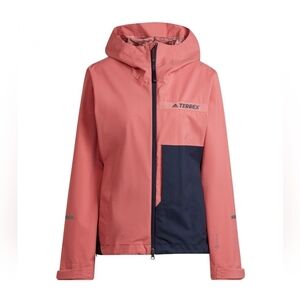 Adidas Women's Terrex Multi Rain.rdy 2.5-Layer Rain Jacket, Wonder Steel Size M.